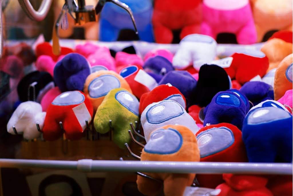 Small plushies of characters from the game Among Us Stuffed plushies of Among Us characters