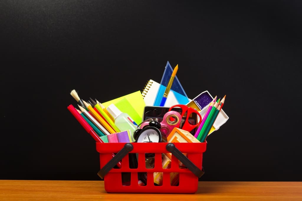 Classroom supply gift basket