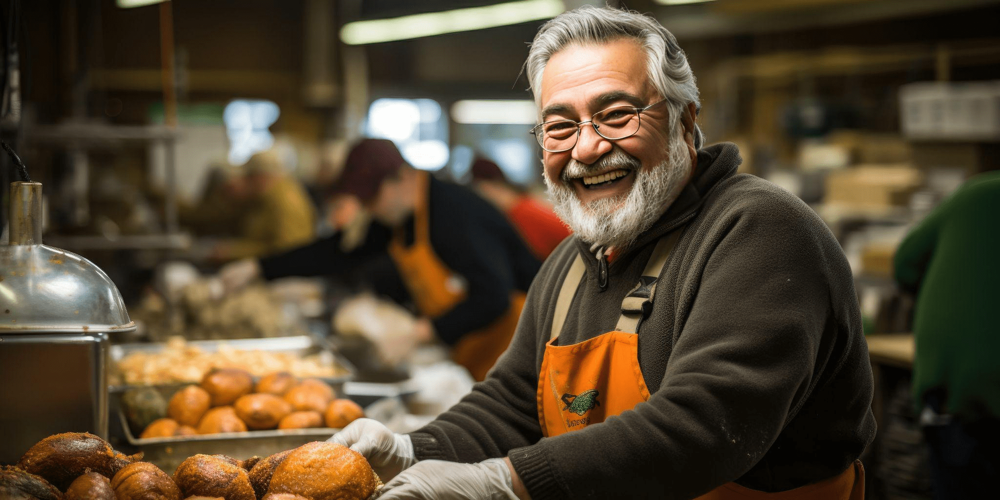 Volunteer helping with holiday-season chores