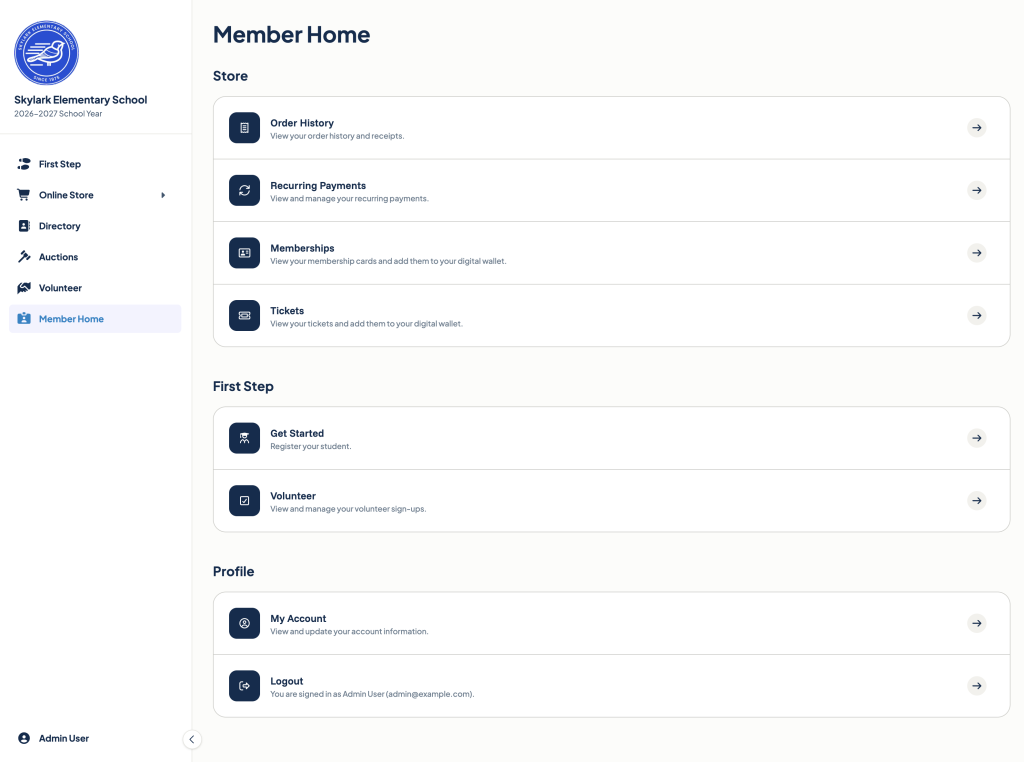 new account settings area in futurefund